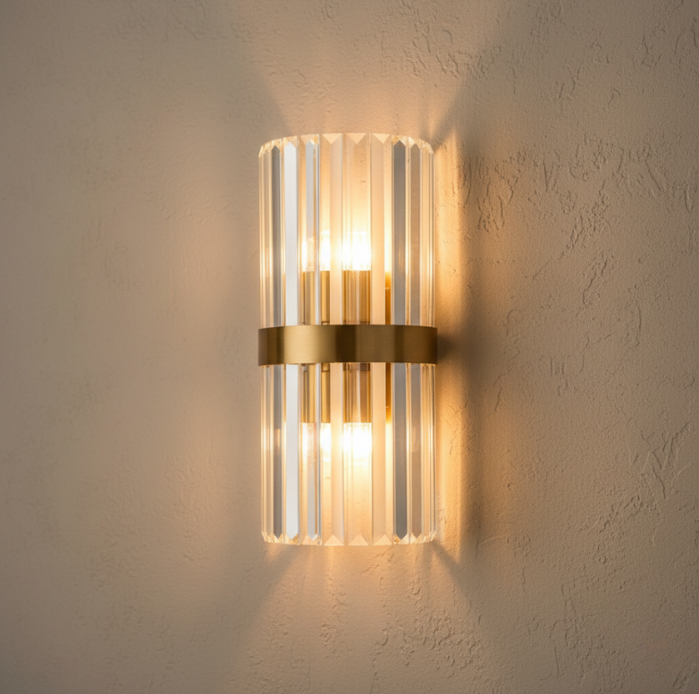 Elegant Crystal Wall Sconce - Adjustable LED Wall Lights for Modern Spaces