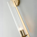 Clarion Modern Wall Sconce - Elegant Fluted Glass & Iron Wall Lights