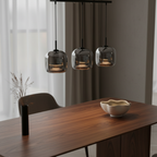 Elegant Glass Pendant Light with Smoked Glass Lampshade for Sophisticated Spaces
