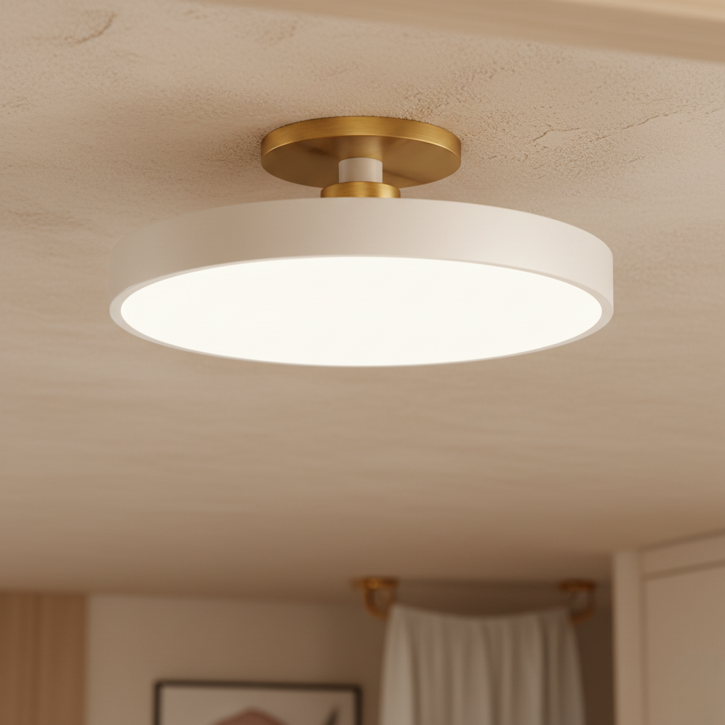 Datum Flush Mount Ceiling Light - Modern Two-Tone LED Fixture with Dimmable Option