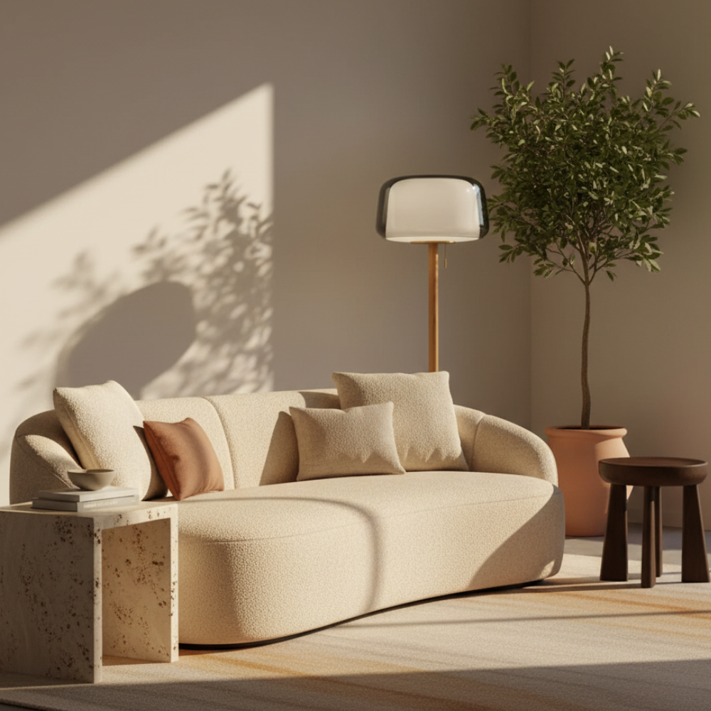 Glasstique | Chic Modern Glass Floor Lamp for Living Room Ambiance