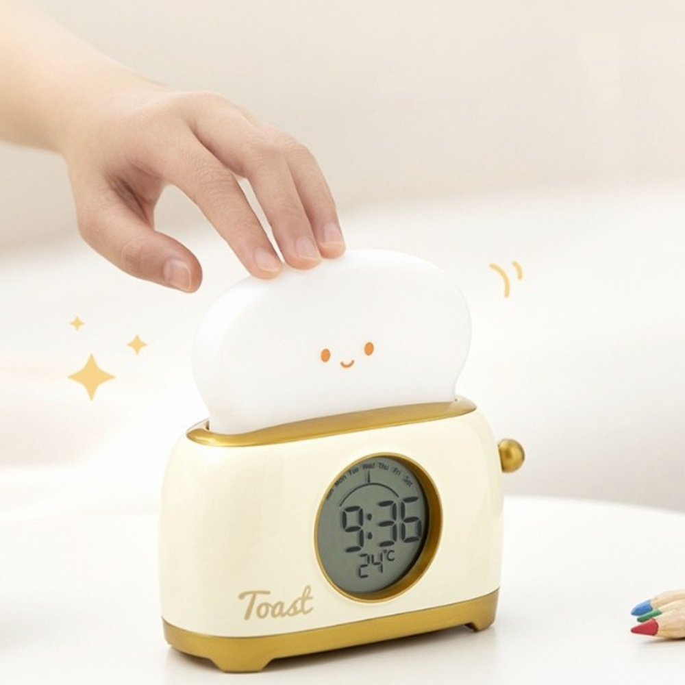 Toastie Digital Alarm Clock with Night Light & Temperature Display for Kids