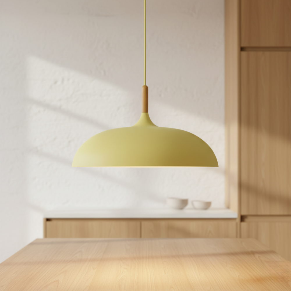 Haft Pendant Light - Scandinavian Kitchen Pendant Lighting with Wood & Iron