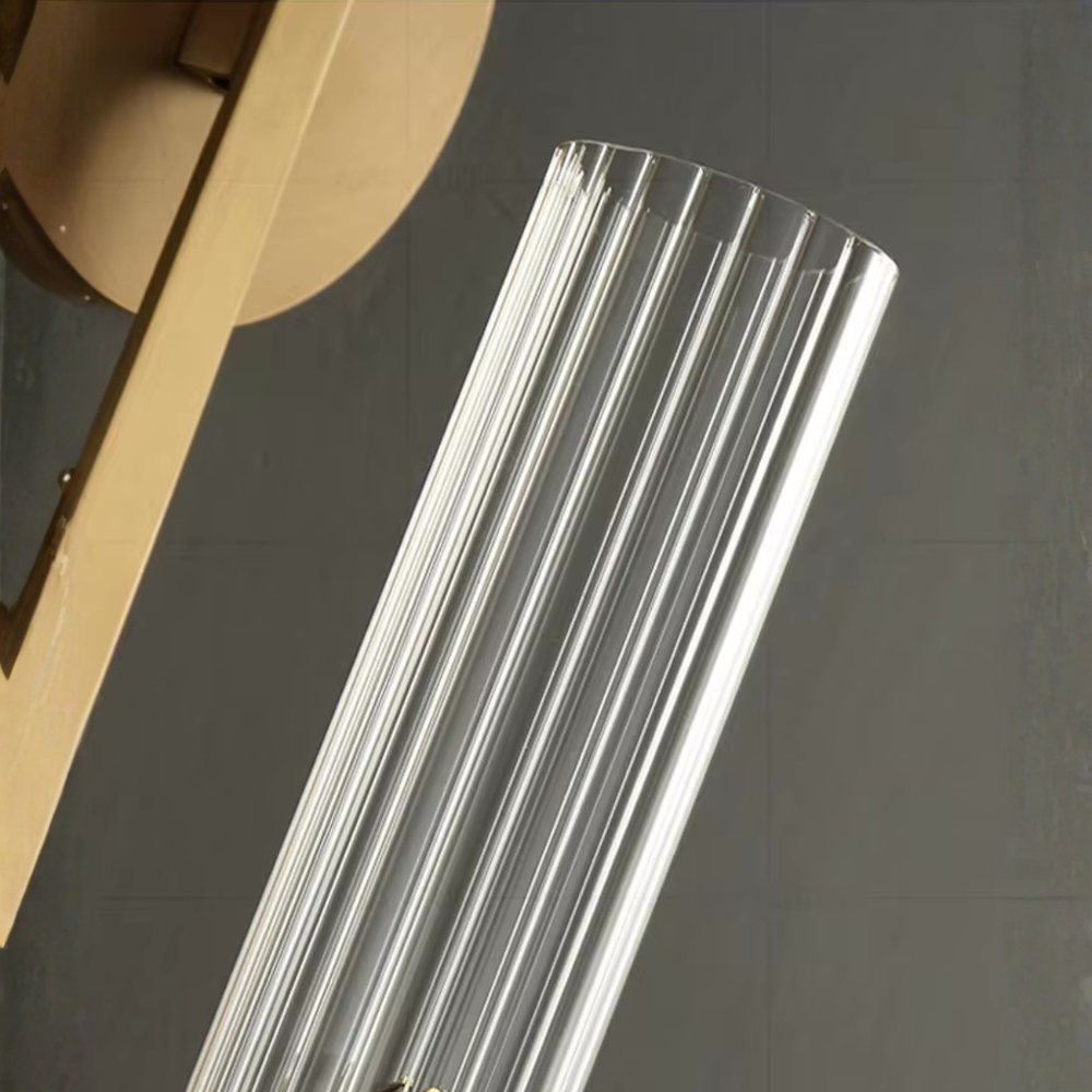 Clarion Modern Wall Sconce - Elegant Fluted Glass & Iron Wall Lights