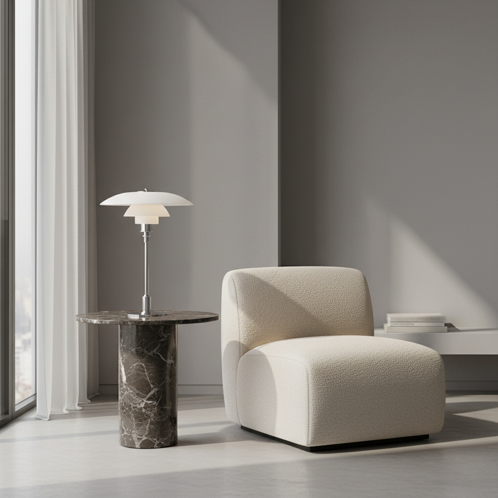Scandinavian Style Glass Table Lamp - Minimalist LED Bedside & Desk Lighting