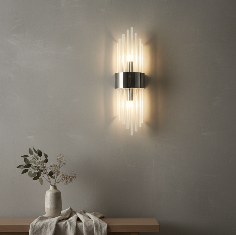 Elegant Crystal Wall Sconce - Adjustable LED Wall Lights for Modern Spaces
