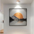 Button Wood Flush Mount Ceiling Light - Minimalist Aluminum Fixture with Wood Accent