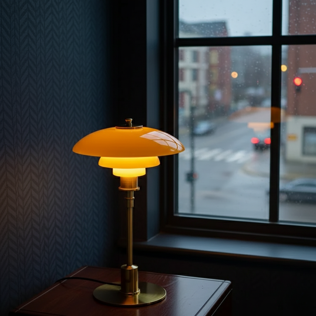 Scandinavian Style Glass Table Lamp - Minimalist LED Bedside & Desk Lighting
