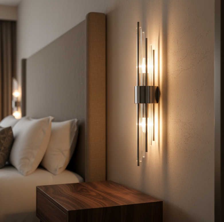 Elegant Crystal Wall Sconce - Adjustable LED Wall Lights for Modern Spaces