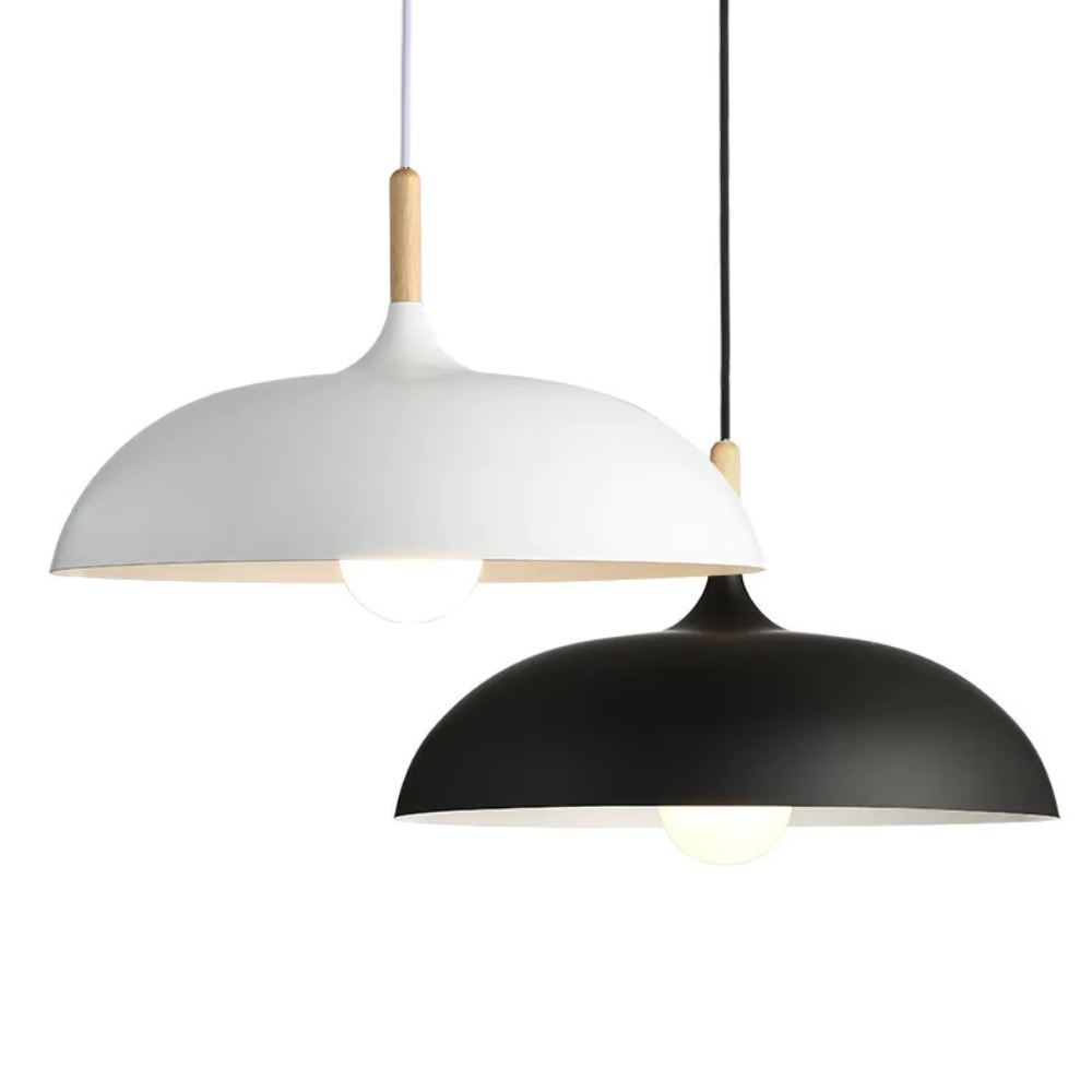 Haft Pendant Light - Scandinavian Kitchen Pendant Lighting with Wood & Iron