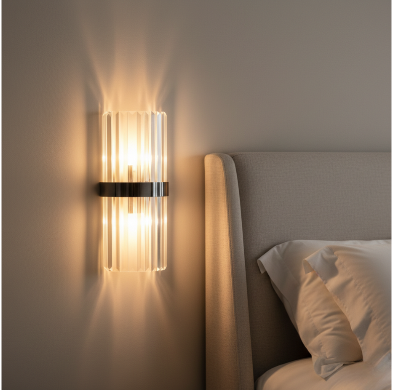 Elegant Crystal Wall Sconce - Adjustable LED Wall Lights for Modern Spaces