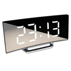 Sleek Curved LED Digital Alarm Clock with Adjustable Dimming Feature