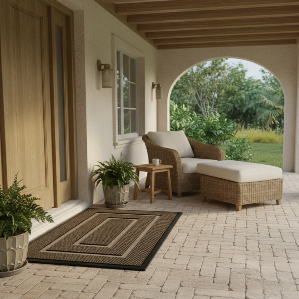 TerraMat - Non-Slip Curved Thread  Outdoor Doormat for Entryways & Patios