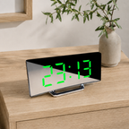 Sleek Curved LED Digital Alarm Clock with Adjustable Dimming Feature