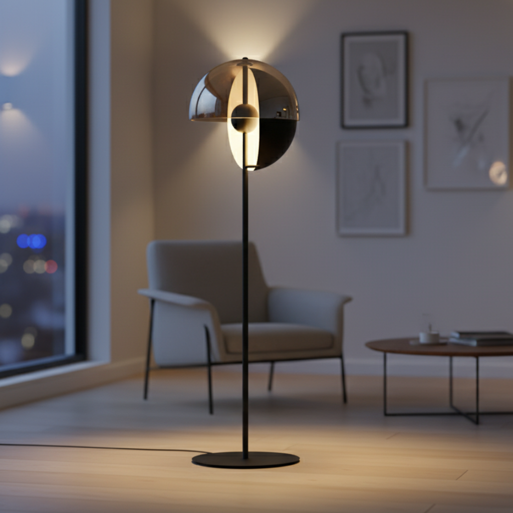 Neralith Soma Modern Floor Lamp - Elegant Glass Standing Lamp for Living Room