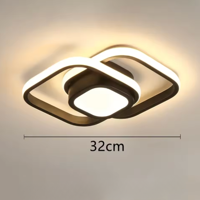 Sleek Double Ring Flush Mount Ceiling Light - Modern LED Fixture