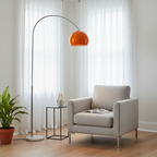 Contemporary Arc Floor Lamp - Modern Dome Shade for Living Room Decor