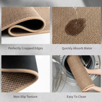 PureStep - Woven Kitchen Mat with Non-Slip Rubber Backing, Washable & Water Absorbent Floor Rug for Modern Home Decor