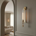 Clarion Modern Wall Sconce - Elegant Fluted Glass & Iron Wall Lights