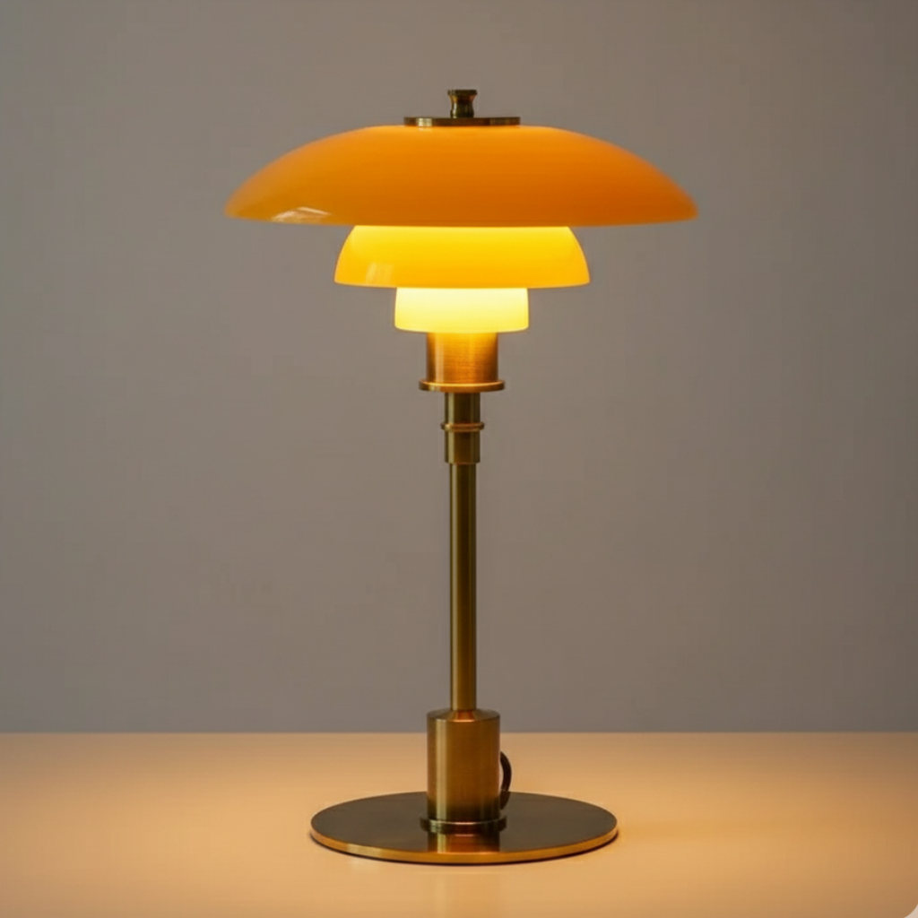 Scandinavian Style Glass Table Lamp - Minimalist LED Bedside & Desk Lighting