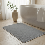 Waffle Super Absorbent Bath Mat | Non-Slip Microfiber Bathroom Rug with Tassels