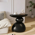 Modern Minimalist Stone Side Table - Scandinavian Design for Living Room or Bedroom