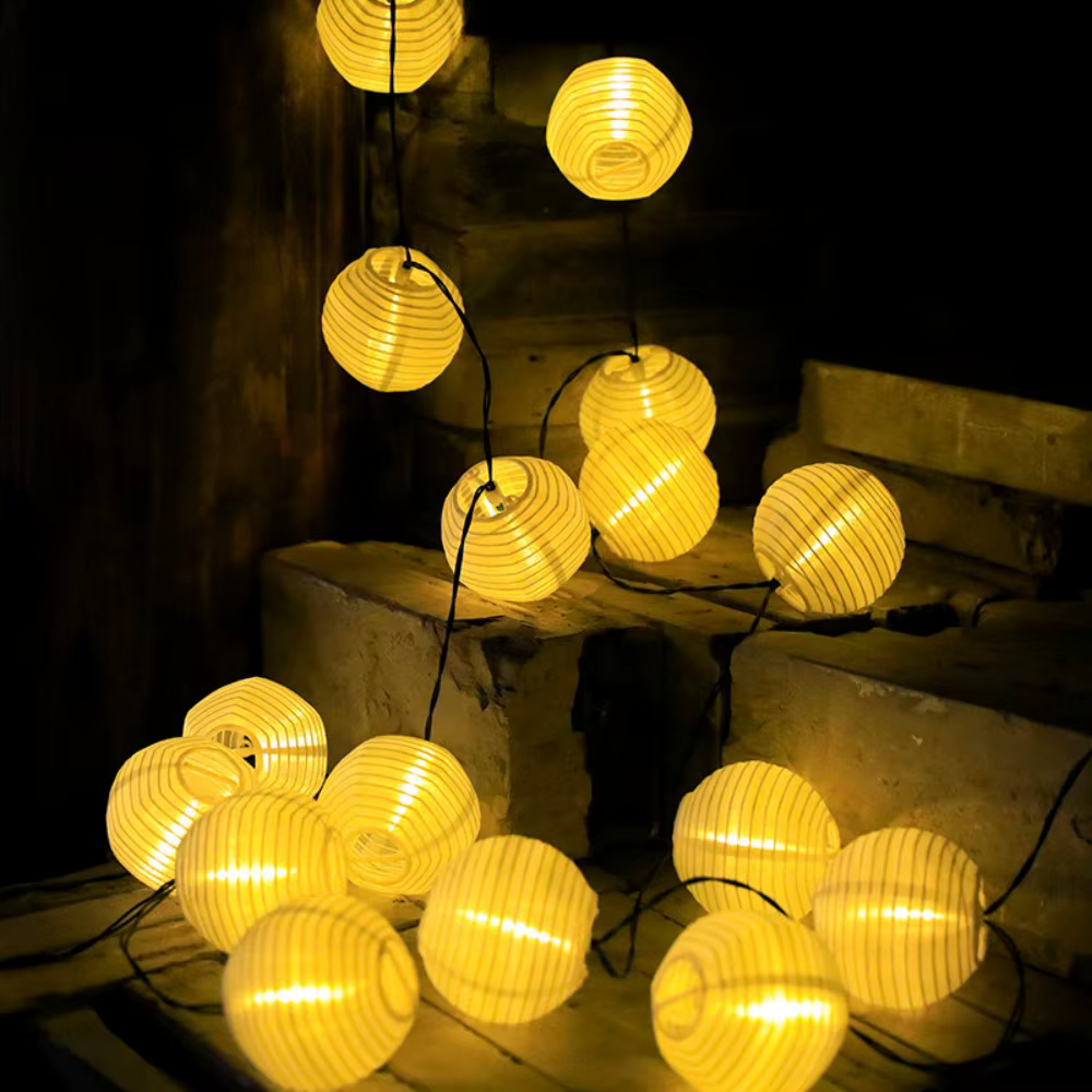 Solar Lantern String Lights | Waterproof Art Deco Patio Lights for Outdoor Decor