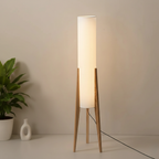 Elegant Walnut Modern Floor Lamp - Nordic Retro Design for Living Room