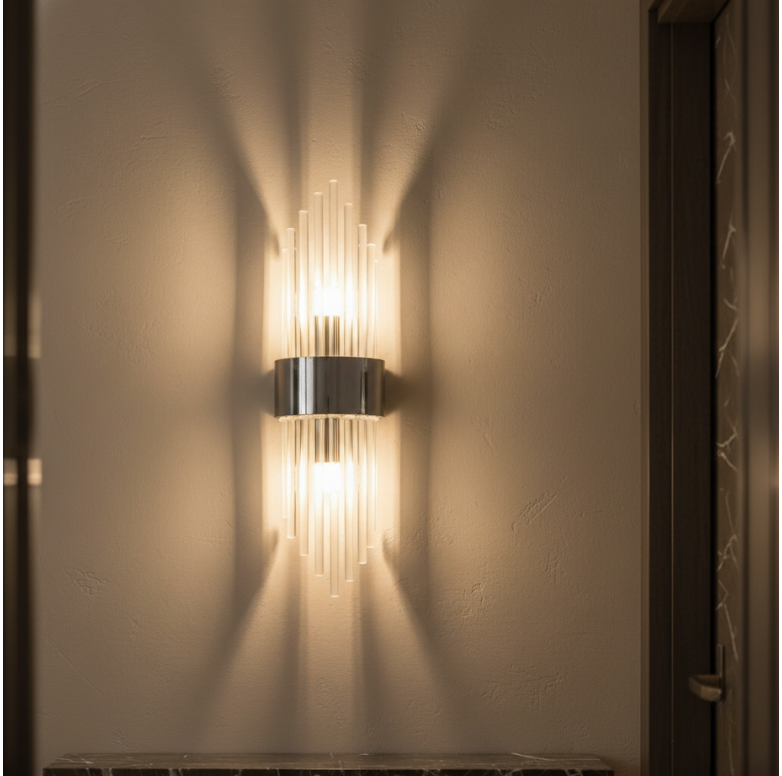 Elegant Crystal Wall Sconce - Adjustable LED Wall Lights for Modern Spaces
