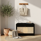 Stylish Bamboo Shoe Storage Bench with Cushioned Seating for Entryway