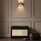 Stylish Bamboo Shoe Storage Bench with Cushioned Seating for Entryway