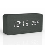 Natural Wood LED Digital Alarm Clock with Triple Alarm & Brightness Control