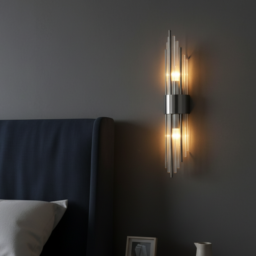 Elegant Crystal Wall Sconce - Adjustable LED Wall Lights for Modern Spaces