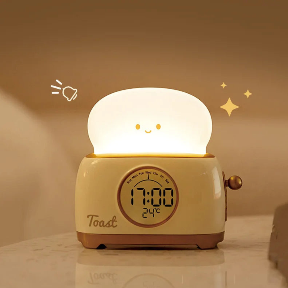 Toastie Digital Alarm Clock with Night Light & Temperature Display for Kids