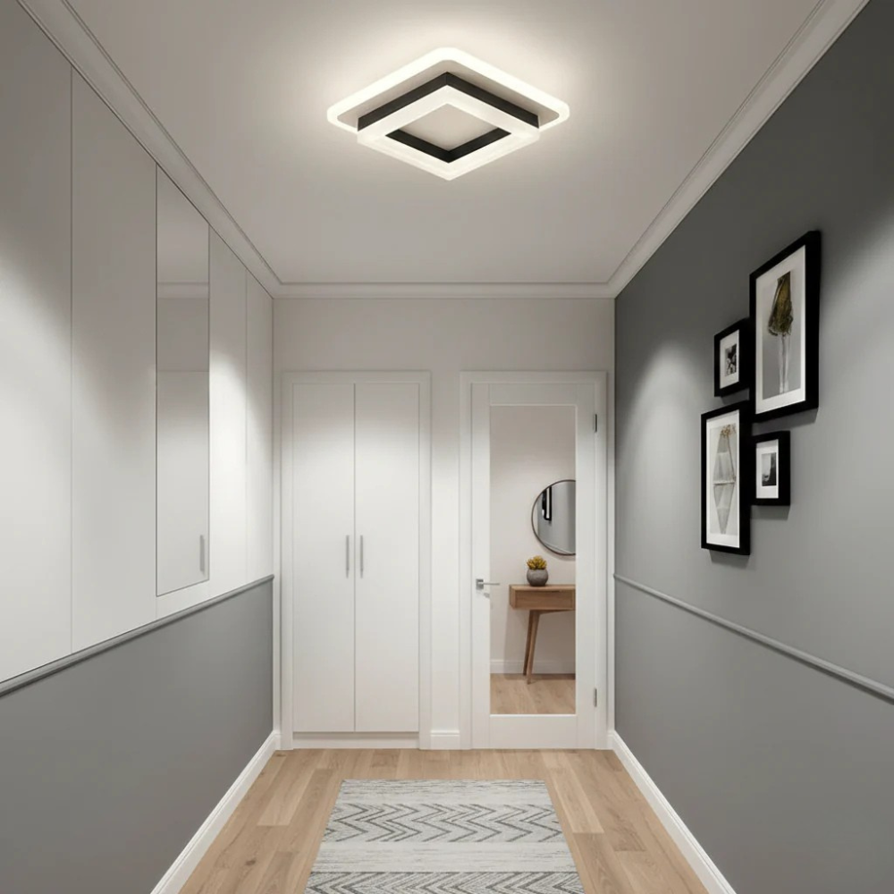 Modern Square Flush Mount Ceiling Light - Energy-Efficient LED Illumination