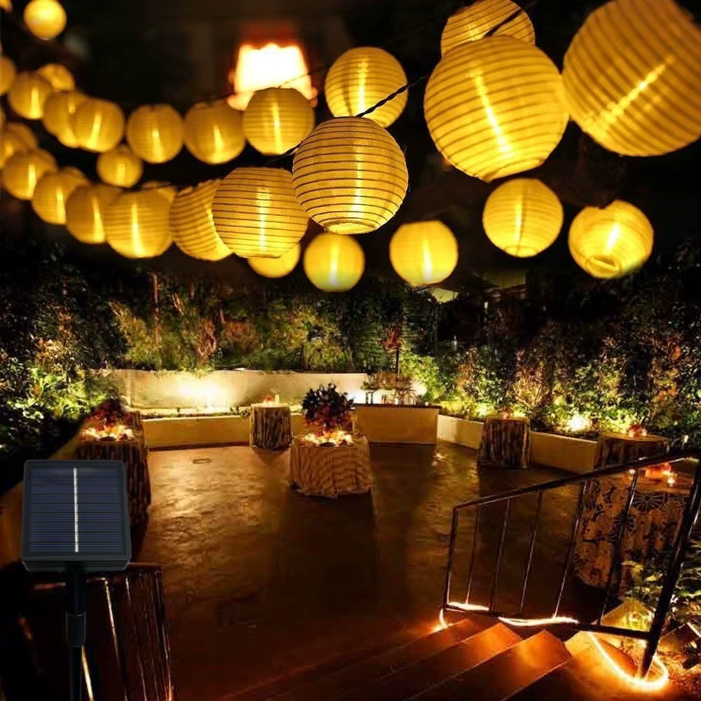 Solar Lantern String Lights | Waterproof Art Deco Patio Lights for Outdoor Decor