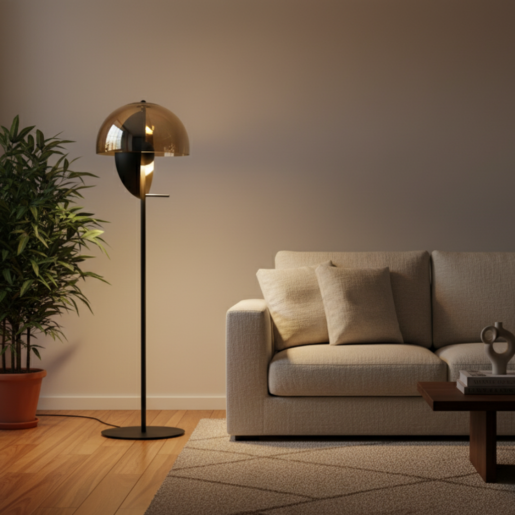 Neralith Soma Modern Floor Lamp - Elegant Glass Standing Lamp for Living Room