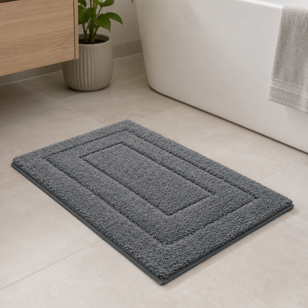 CloudStep Non-Slip Microfiber Bath Mat | Ultra-Absorbent Bathroom Rug for Modern Decor
