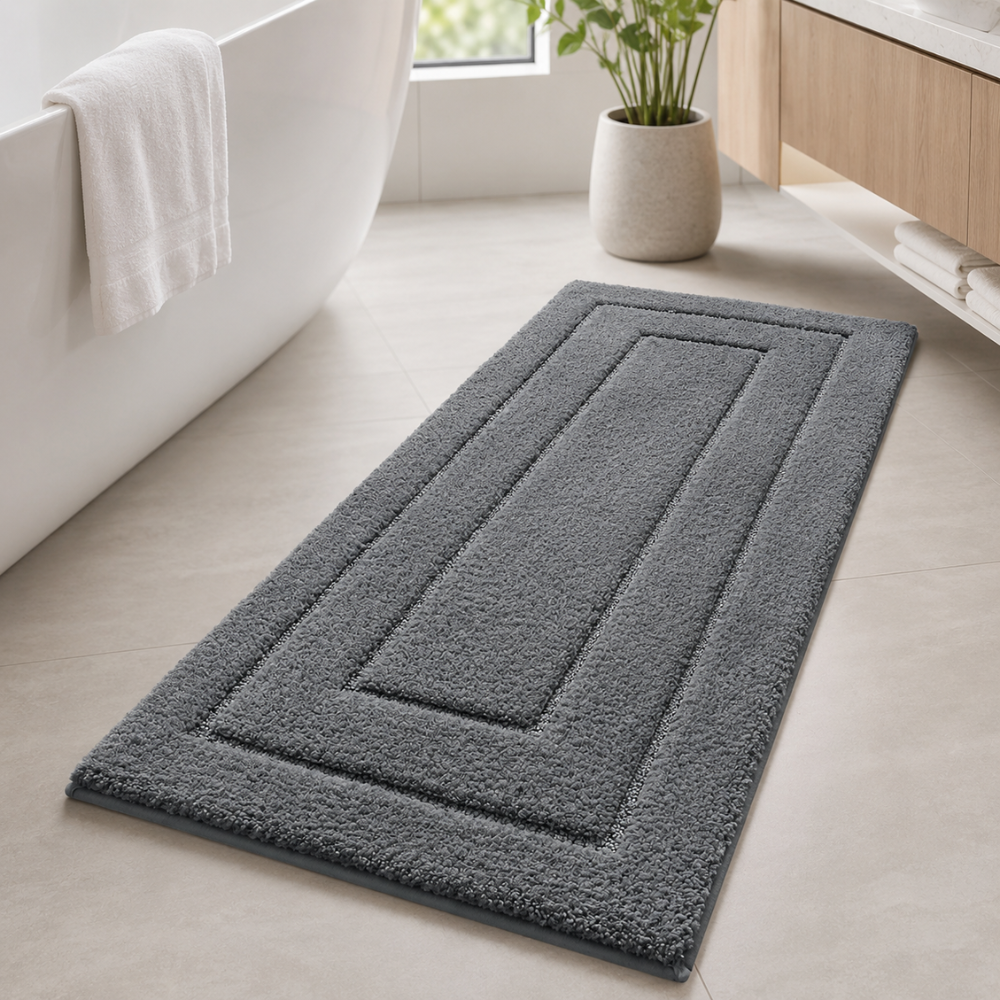 CloudStep Non-Slip Microfiber Bath Mat | Ultra-Absorbent Bathroom Rug for Modern Decor