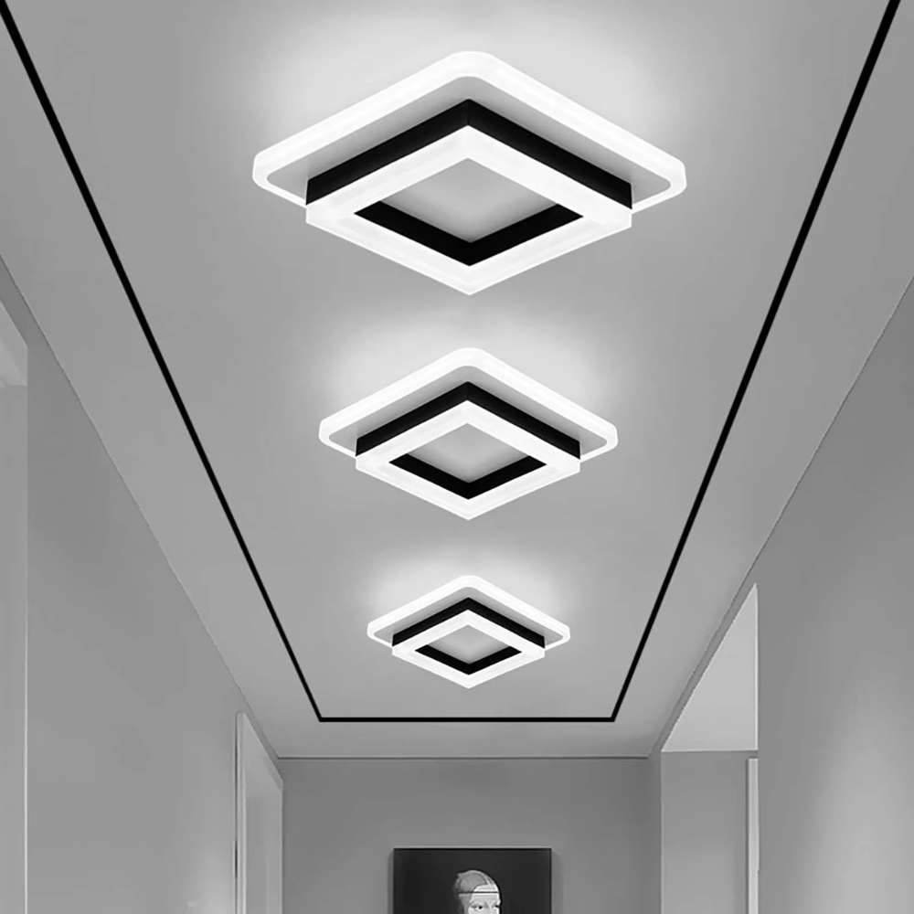 Modern Square Flush Mount Ceiling Light - Energy-Efficient LED Illumination