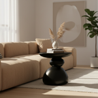 Modern Minimalist Stone Side Table - Scandinavian Design for Living Room or Bedroom
