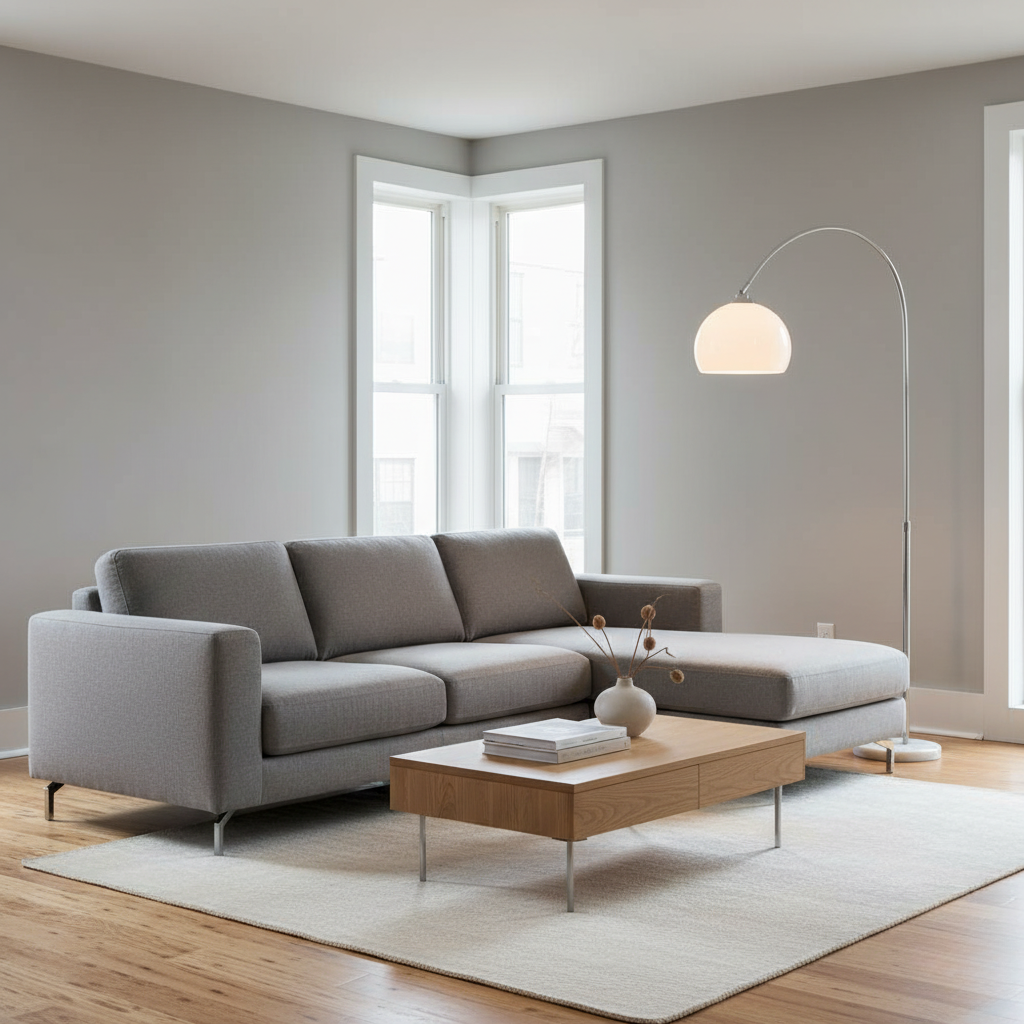 Contemporary Arc Floor Lamp - Modern Dome Shade for Living Room Decor