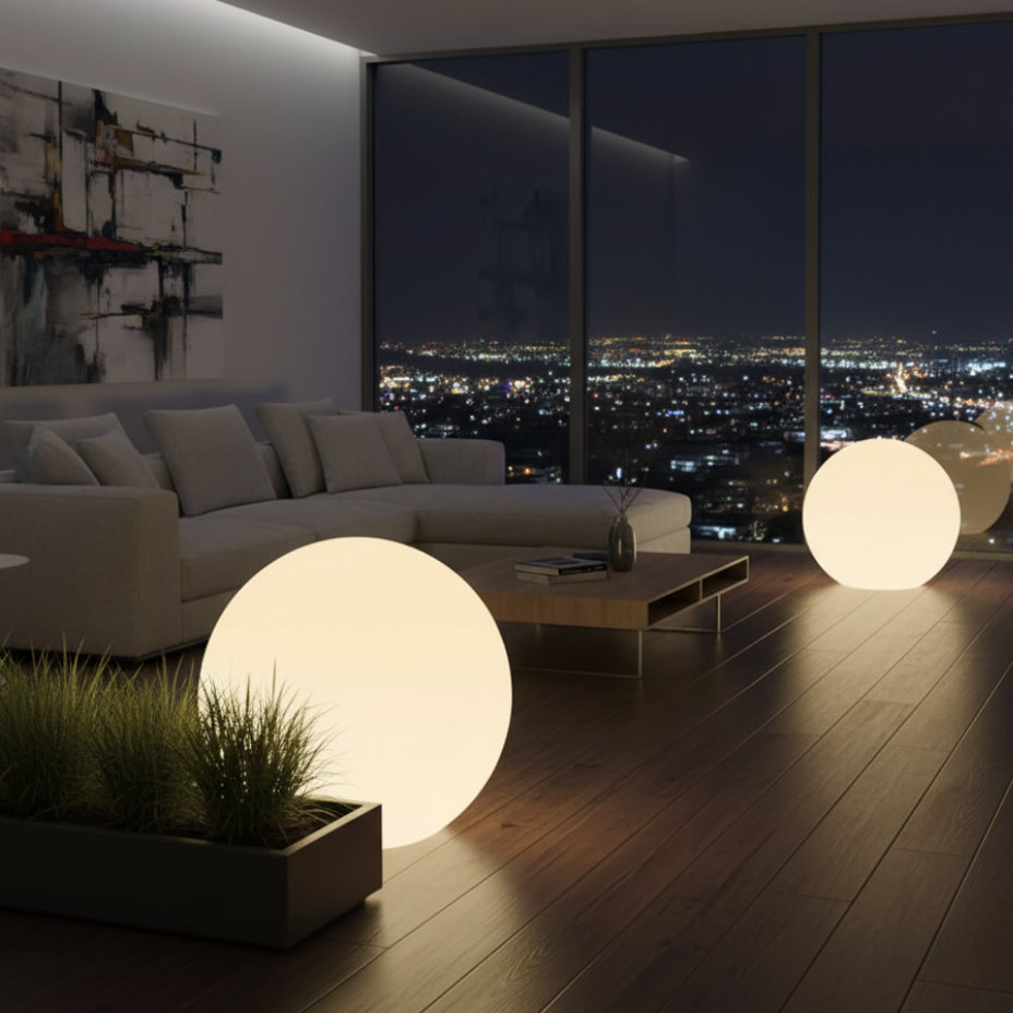SphereGlow | Stylish Eco-Friendly Modern Ball Lamp with 16 Color Options