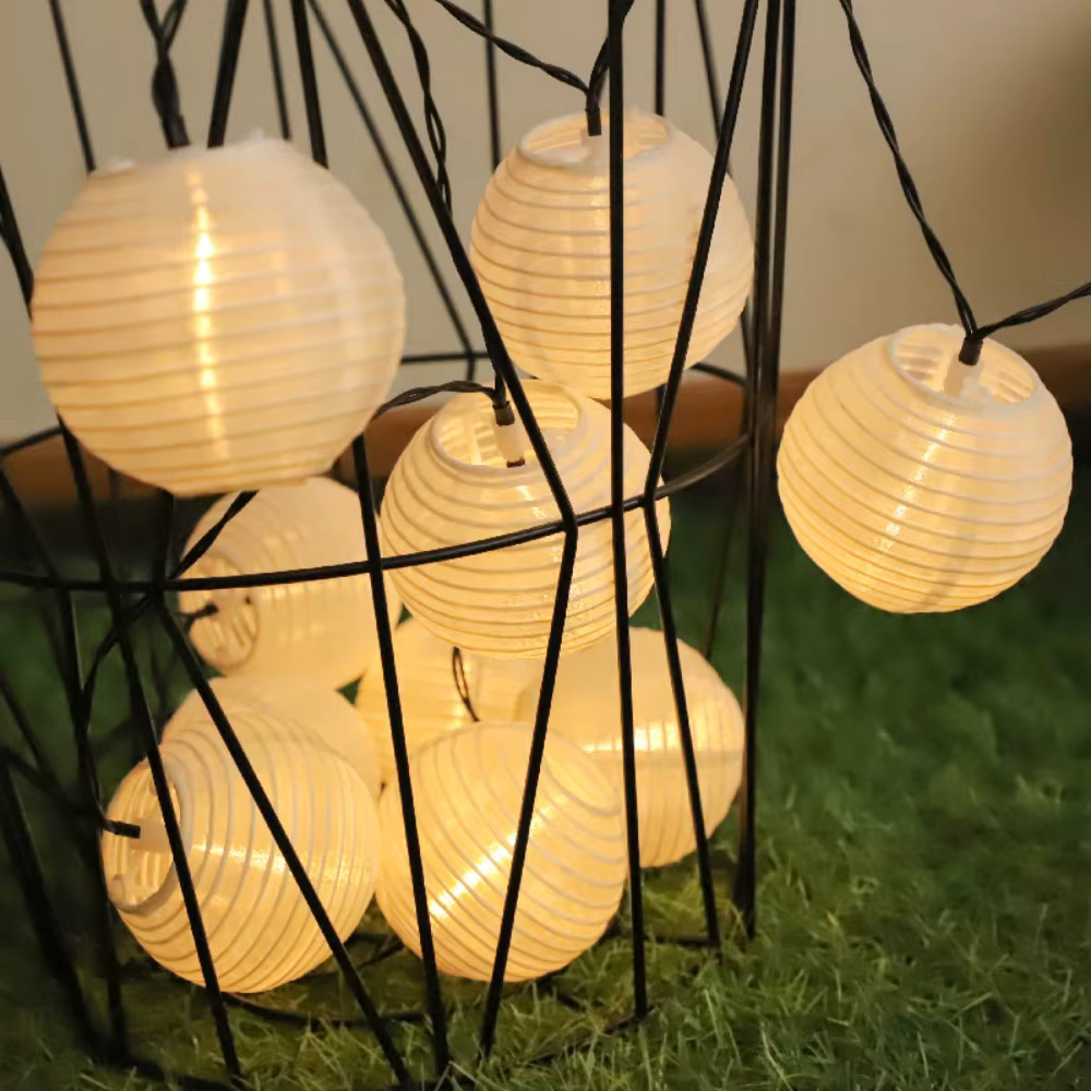 Solar Lantern String Lights | Waterproof Art Deco Patio Lights for Outdoor Decor