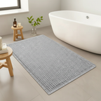 Waffle Super Absorbent Bath Mat | Non-Slip Microfiber Bathroom Rug with Tassels