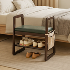 Modern Minimalist Shoe Storage Bench with Armrests - Elegant Entryway Rack & Shoe Changing Stool