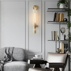 Clarion Modern Wall Sconce - Elegant Fluted Glass & Iron Wall Lights