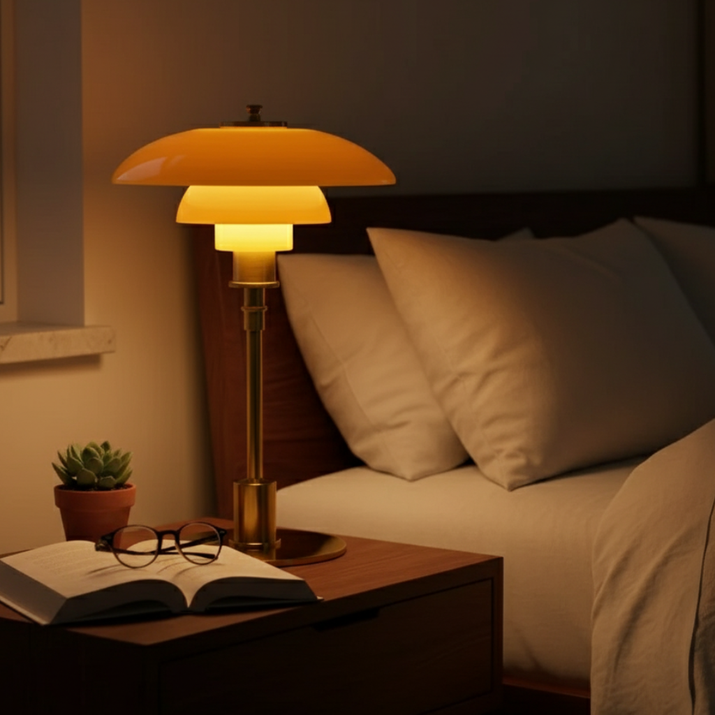 Scandinavian Style Glass Table Lamp - Minimalist LED Bedside & Desk Lighting