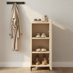 Elegant 4-Tier Shoe Storage Cabinet with Scalloped Edge Design for Entryway