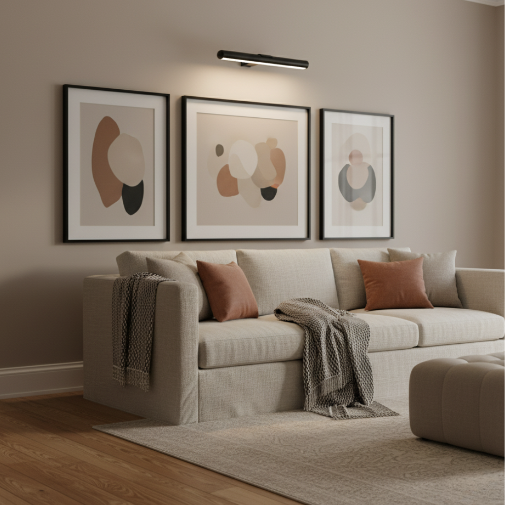 GalleryGlow | Elegant Wireless Wall Light Adjustable LED for Artwork Display